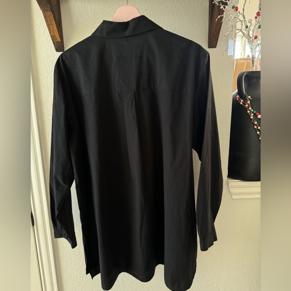 Eileen Fisher Classic Collar Easy Organic Cotton Button-Up Shirt Size XL - Picture 4 of 13